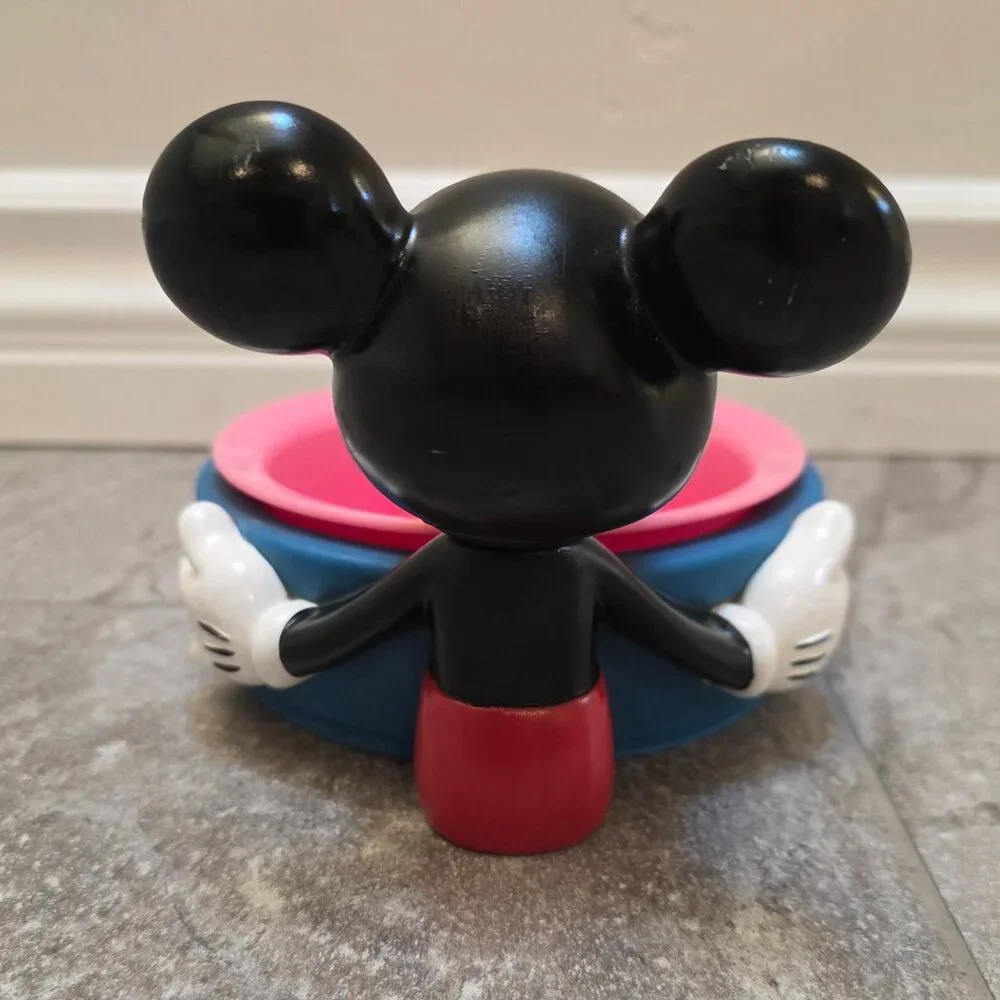 Vintage Applause Disney Mickey Mouse Cat/Dog Water Or Food Bowl & Bowl Holder